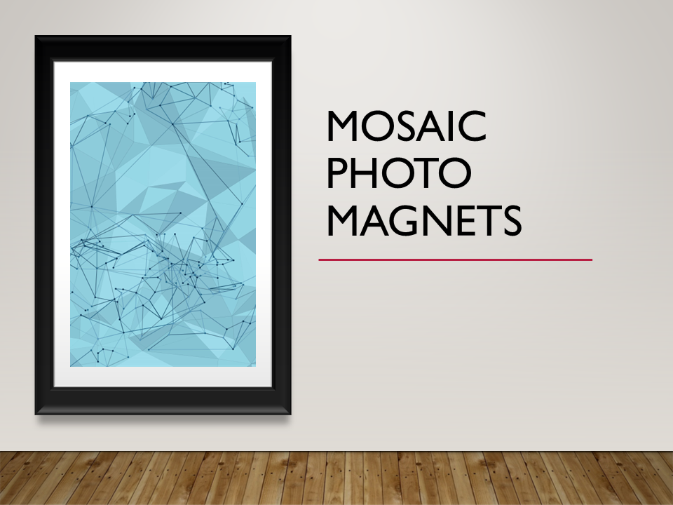 Mosaic puzzle photo magnets — a custom photo split across magnetic puzzle pieces for the fridge, by Snap'N'Stick