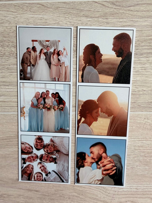 Custom magnetic photo strips with three photos per strip, waterproof and smudge-proof, by Snap'N'Stick